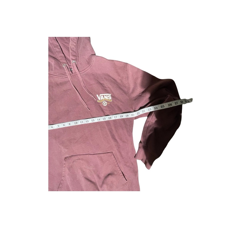 Vans Men's Hoodie Sweatshirt Medium Maroon Pullover Off The Wall Logo - Picture 4 of 7